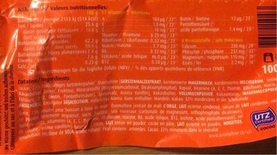 Chocolat au lait Ovomaltine - Valori nutrizionali - fr