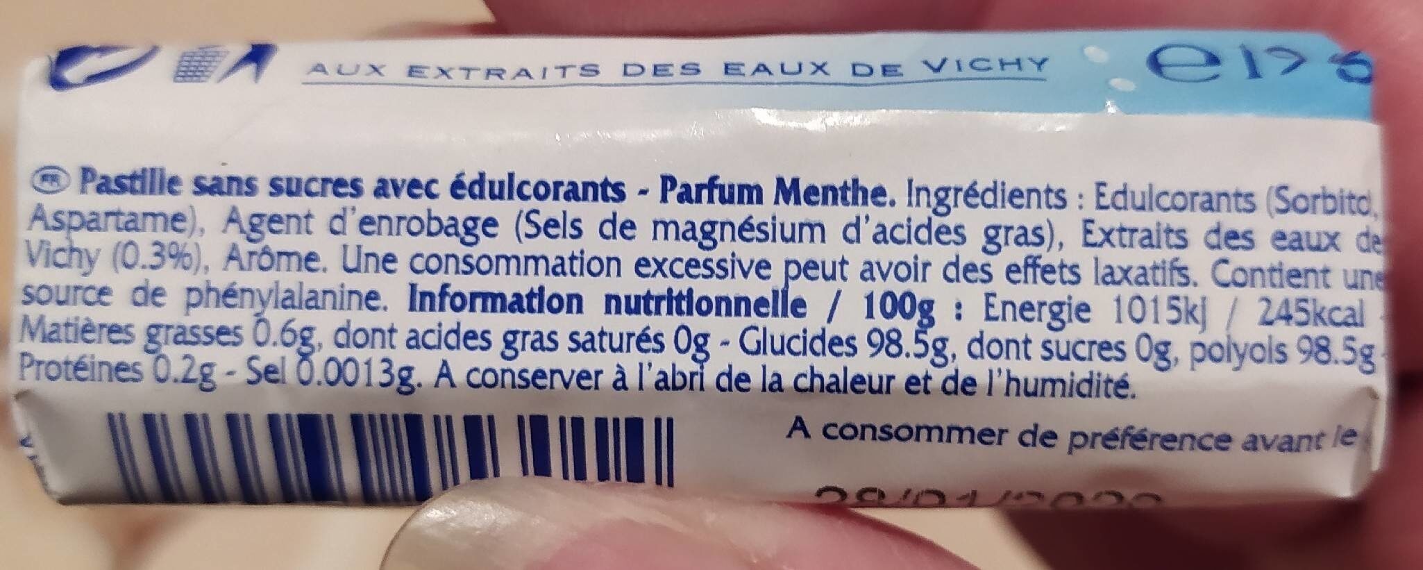 Pastille menthe - Ingredienser - fr