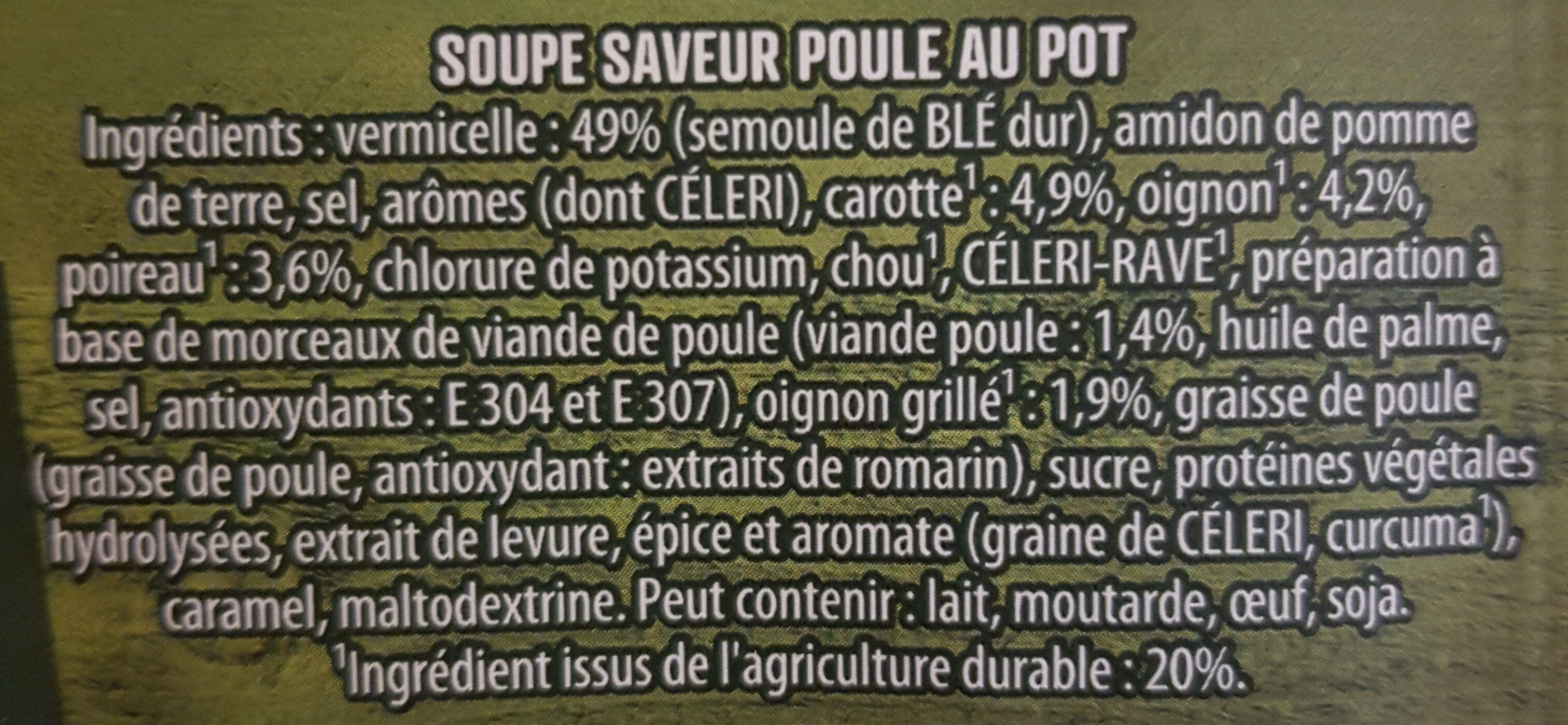 Soupe Saveur Poule au Pot - Ingrédients