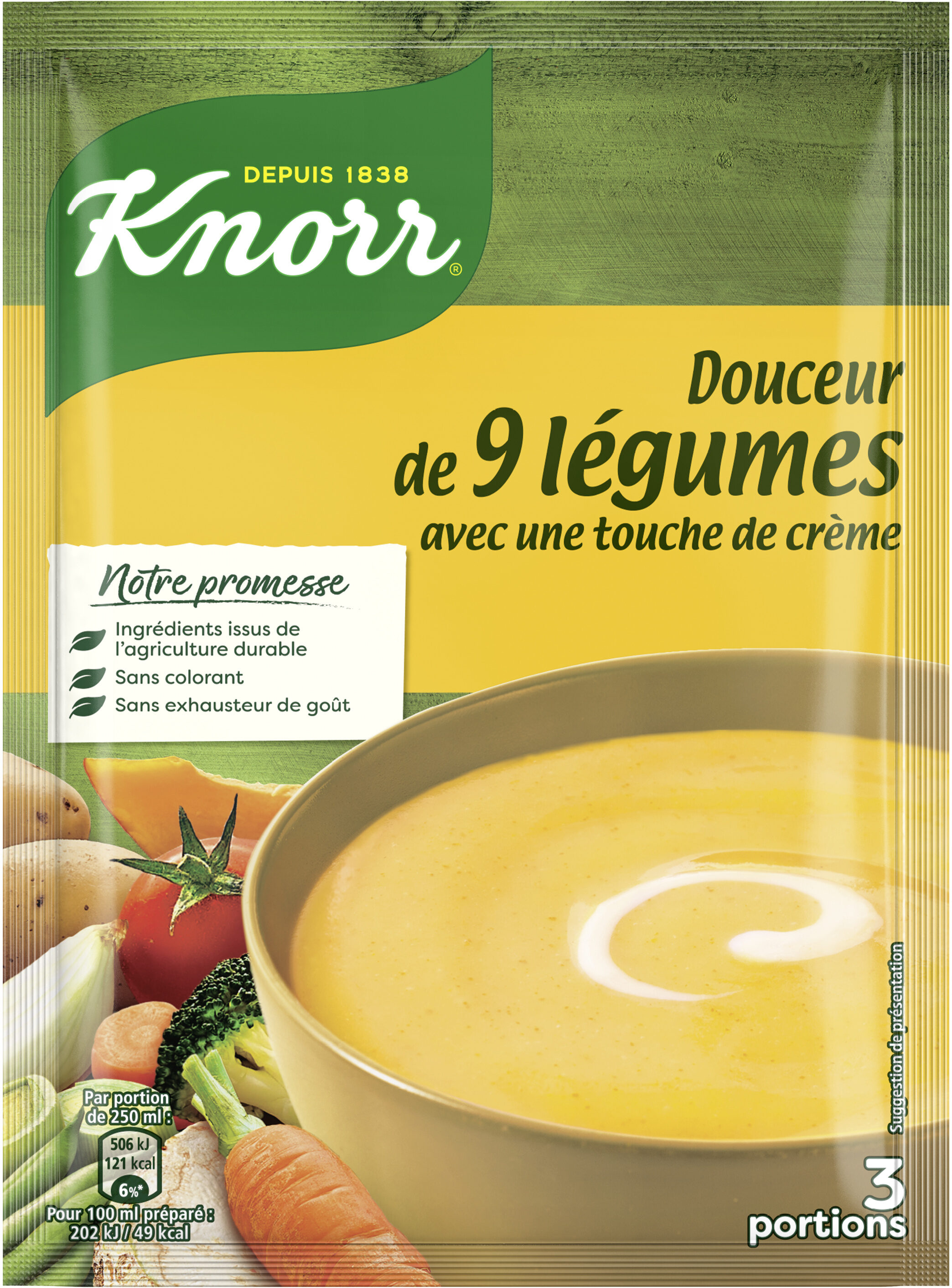 KNORR Soupe Déshydratée Douceur de 9 Légumes Touche de Crème 84g - Producto - fr