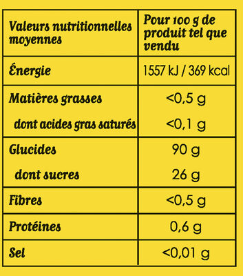 Maizena Sauceline Farine pour Lier Sauces Blanches Sans Gluten - Voedingswaarden - fr