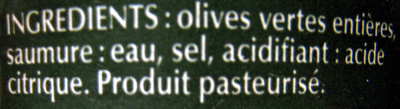 Olives vertes entières - Ingredients - fr
