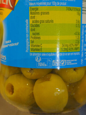 Olives vertes dénoyautées -25% sel - Recycling instructions and/or packaging information - fr