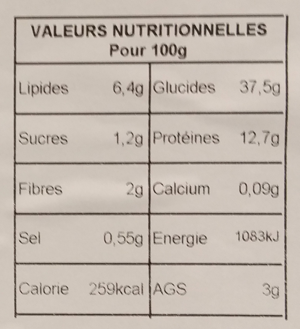 Agnoloni Fontina & Speck - Nutrition facts - fr