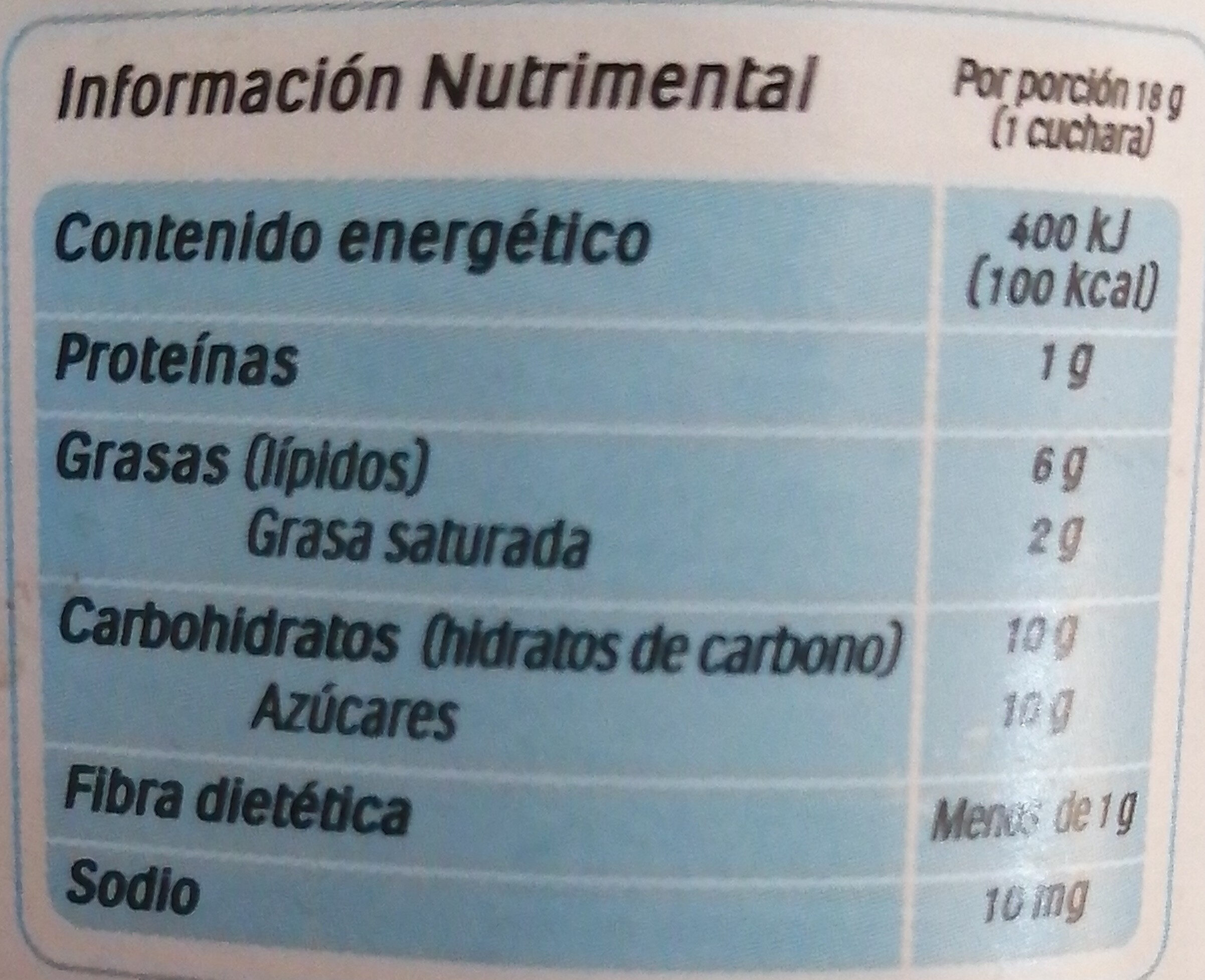 Pâte à tartiner Nutella noisettes et cacao - 750g - Información nutricional