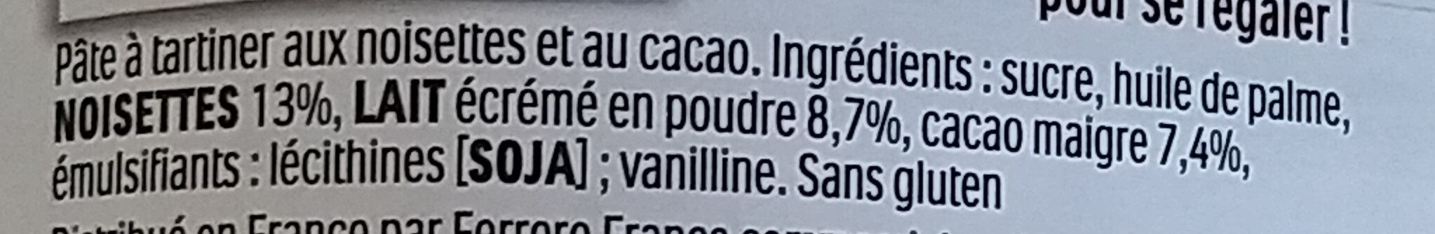 Nutella - المكونات - fr