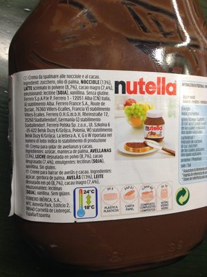 Nutella - المكونات - es