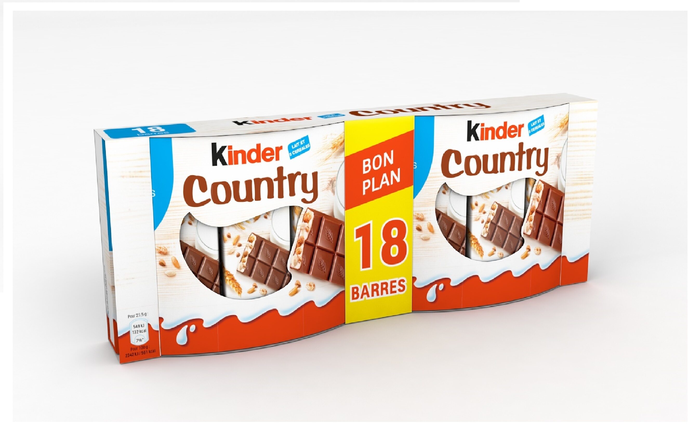Barre Chocolatée Kinder Country Céréales chocolat x18 - 423g - Produkt - fr