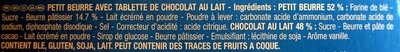 Petit Écolier Chocolat au Lait - Ingrédients