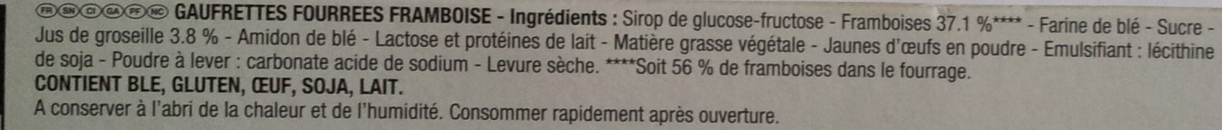 LU La Paille d'Or aux Framboises - Ingredients - fr