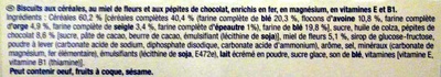 BelVita - Petit Déjeuner - Miel et Pépites de Chocolat - Ingredients - fr