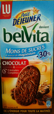 Belvita Petit Déjeuner Chocolat & 5 Céréales Complètes, allégé en sucres - Product - fr