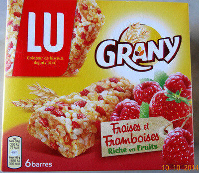 LU - Grany Strawberry & Raspberry Cereals bar x6, 125g (4.5oz) - Produit