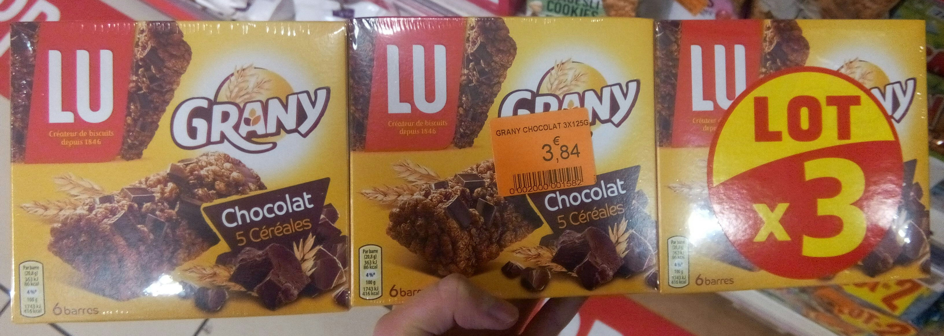 Grany - Barre céréalière au chocolat - Produit