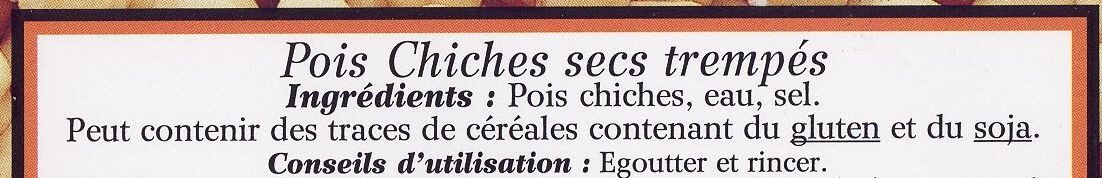 Pois chiches - Ingrediënten - fr