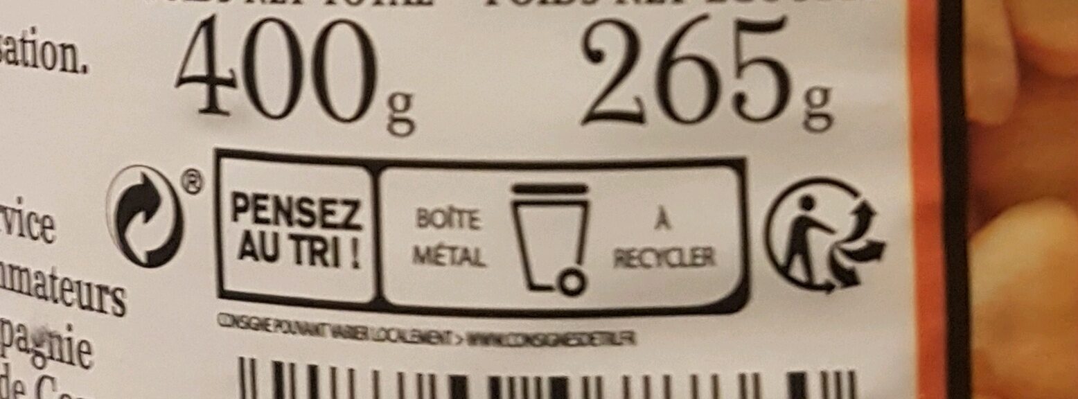 Pois chiches - Instruction de recyclage et/ou informations d'emballage