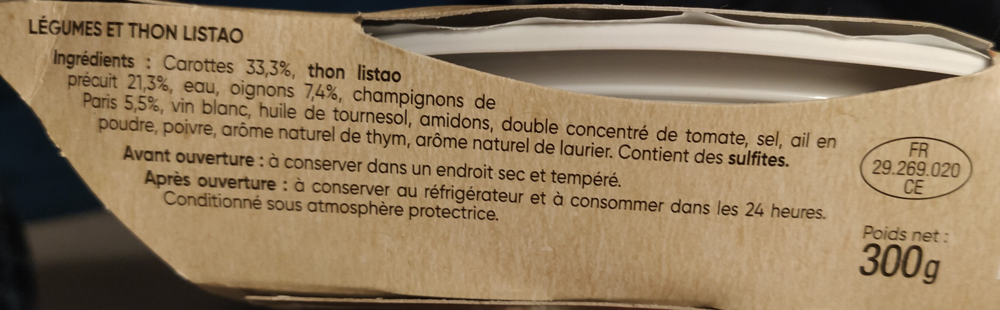 Barquette 300g micro-ondable matelote thon aux petits legumes daucy - Ingredienser - fr