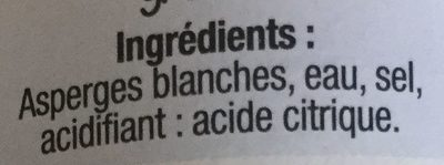 37cl aperges blanches grosses - Ingrediënten - fr