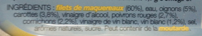 Filets de Maquereaux Vin Blanc & Aromates - Ingredients - fr