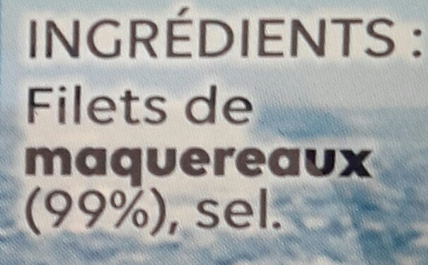 Filets de Maquereaux Vapeur Nature - Ingredientes - fr