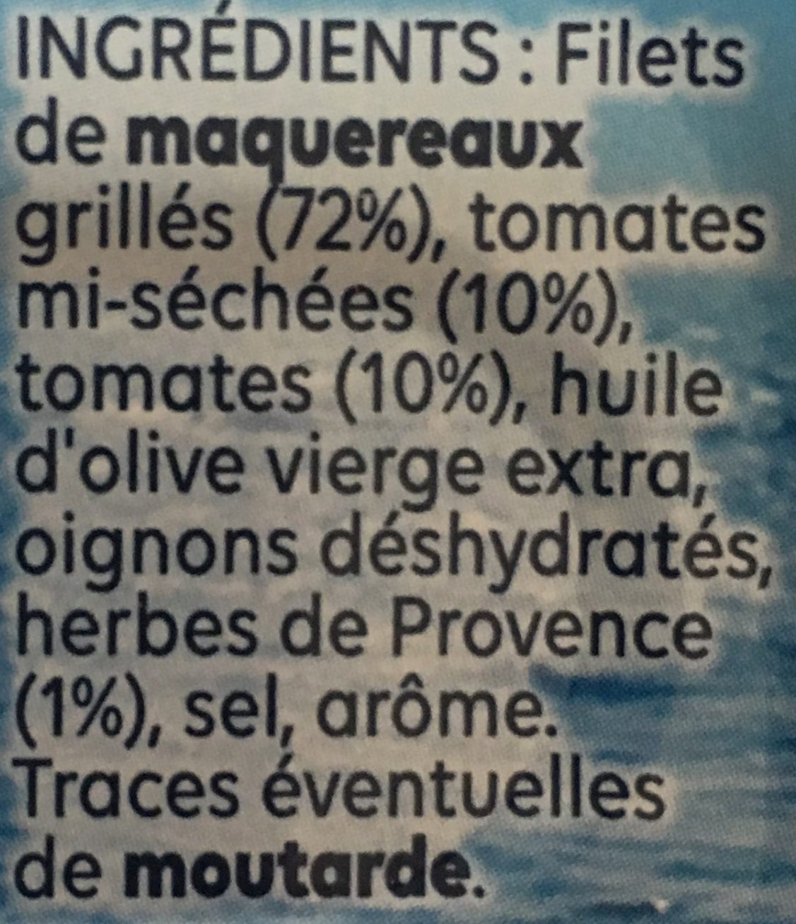 Filets de Maquereaux Grillés Tomates & Herbes de Provence - Ingrediënten - fr