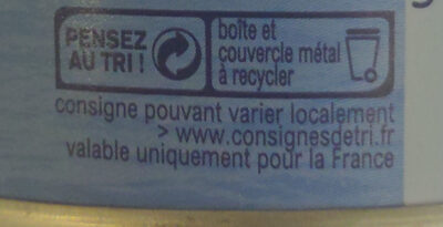 Thon entier - Instruction de recyclage et/ou informations d'emballage