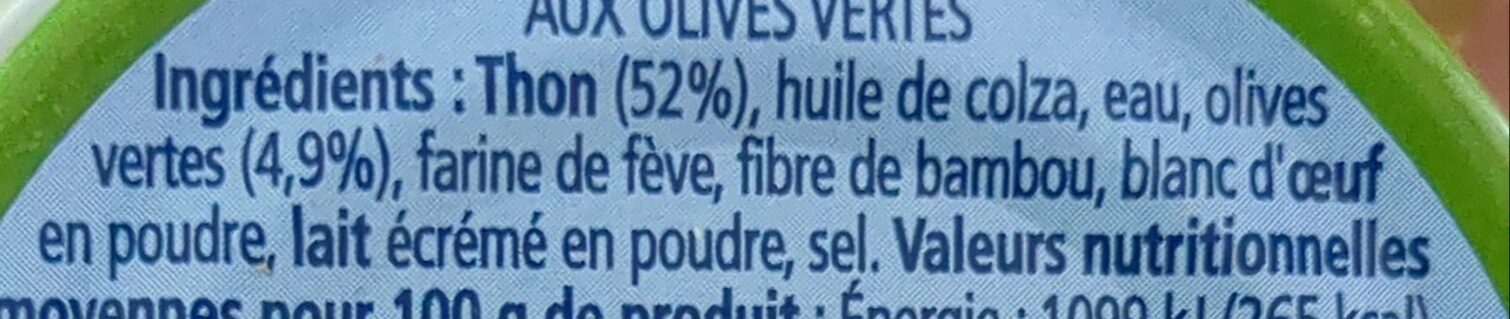 thunfischpaste mit Oliven - Zutaten - fr