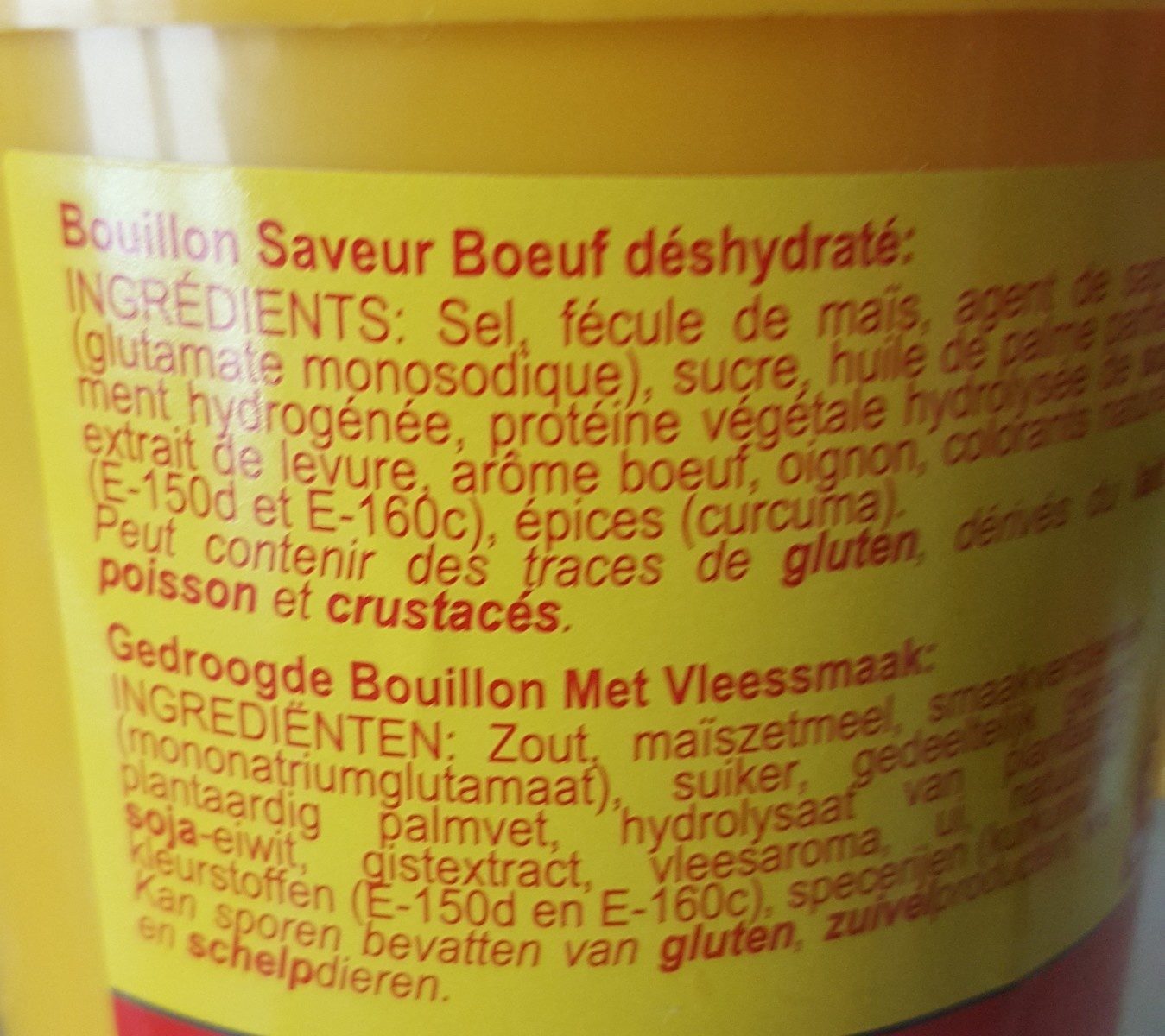 bouillon boeuf - Ingrédients