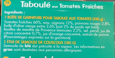 Taboulé - Ingrediënten - fr