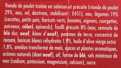 Poulet Fusilli, Farandole de Légumes - Ingredients - fr
