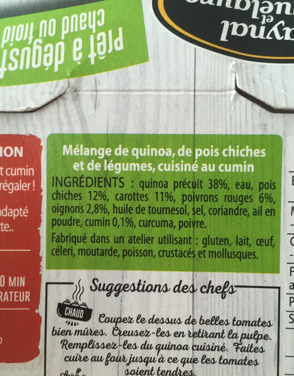 Quinoa cuisiné - Ingredientes - fr