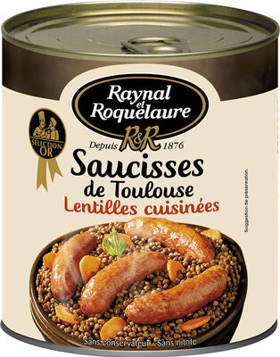Saucisses de Toulouse aux Lentilles cuisinées - Product - fr