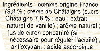 MATERNE Compotes Coupelles Pomme Châtaigne 4x100g - Ingredienser - fr