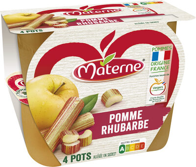 MATERNE Compotes Coupelles Pomme Rhubarbe 4x100g - Produkt - fr