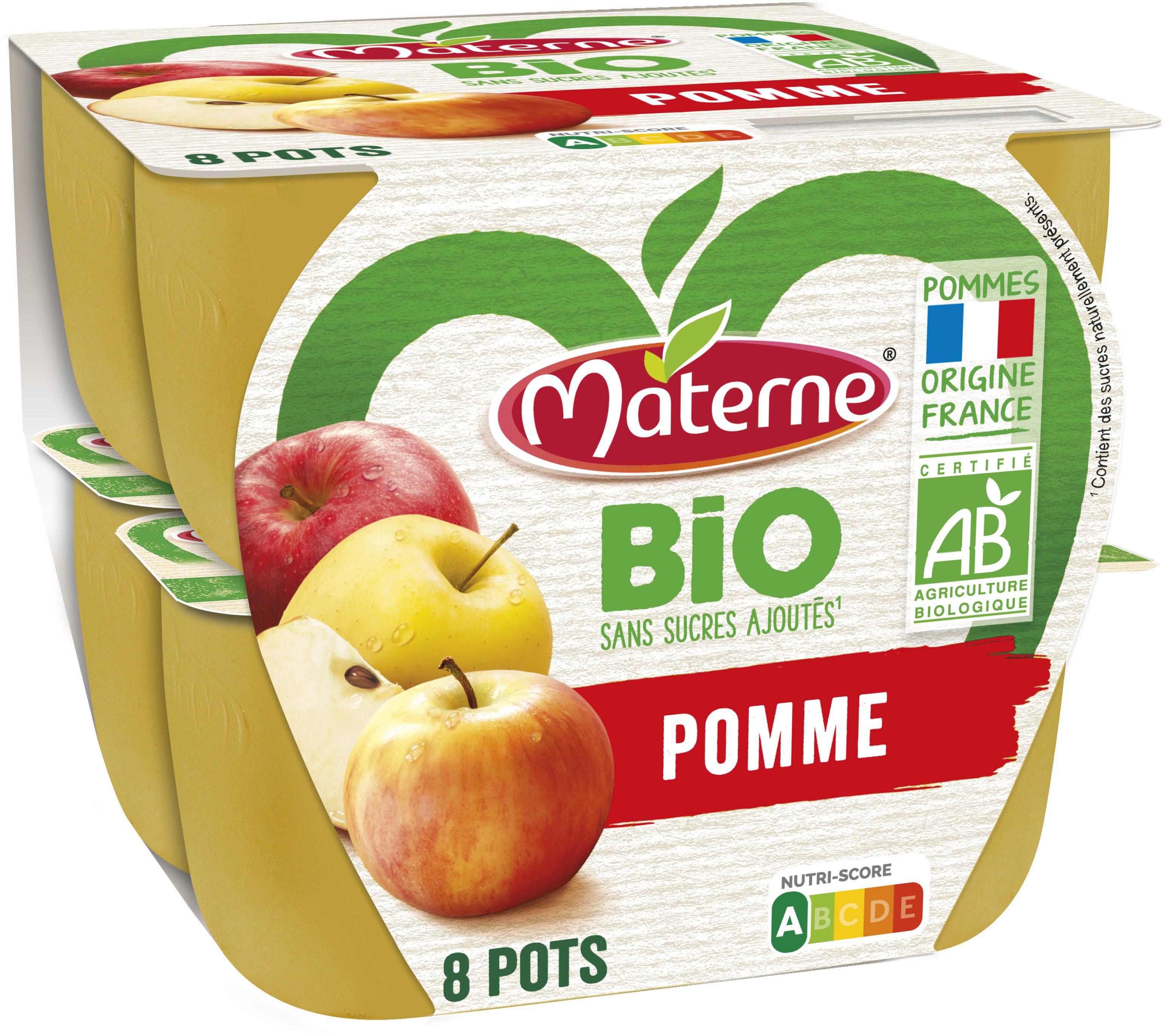 MATERNE Compotes Coupelles BIO Pomme 8x100g - Producto - fr