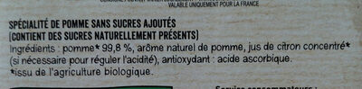 MATERNE Compotes Coupelles BIO Pomme 8x100g - Ingredientes - fr