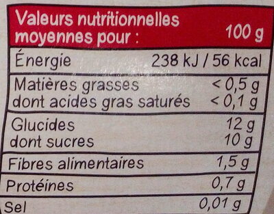 MATERNE Compotes Intense et Velouté Brugnon Abricot 4x97g - Nutrition facts - fr