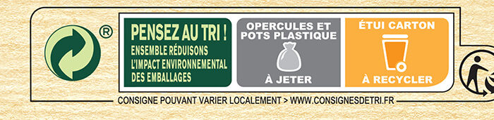 MATERNE Compotes Coupelles Pomme, P. Poire 16x100g Format Familial - Recycling instructions and/or packaging information - fr
