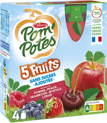POM'POTES Compotes Gourdes 5 Fruits Rouges 4x90g - Produkt - fr