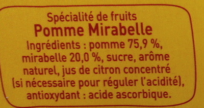 POM'POTES Pomme Mirabelle - Ingrédients