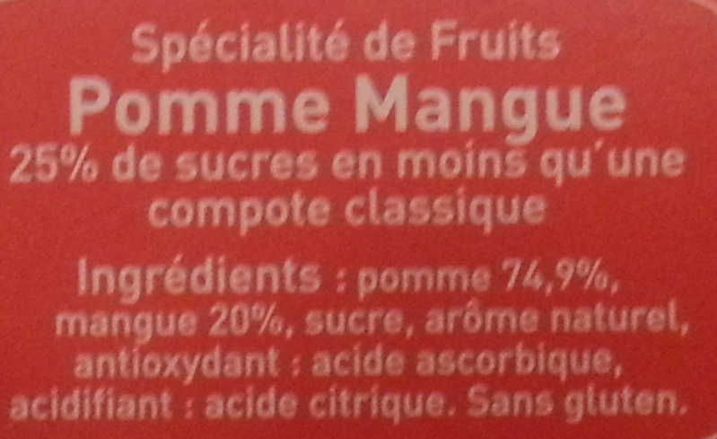 Pom' Potes - Pomme Mangue - édition limitée - Ingrédients