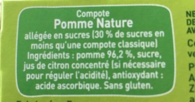 POM'POTES Compotes Gourdes Pomme Nature 4x90g - Zutaten - fr