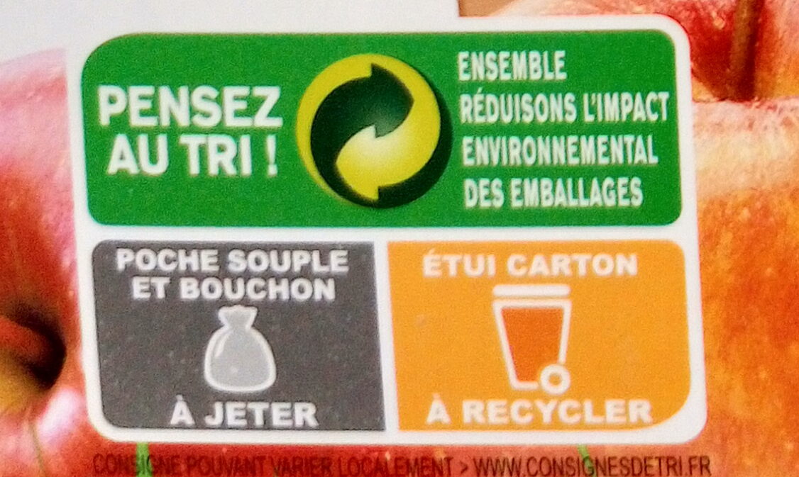 POM'POTES Compotes Gourdes Pomme Nature 4x90g - Recycling instructions and/or packaging information - fr
