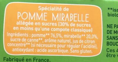 POM'POTES Compotes Gourdes BIO Pomme Mirabelle 4x90g - Ingredienser - fr