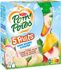 POM'POTES Compote Gourdes Sans Sucres Ajoutés 5 Fruits Blancs (Pomme, Poire, Pêche Blanche, Banane, Fruit du dragon) 4x90g - Produkt