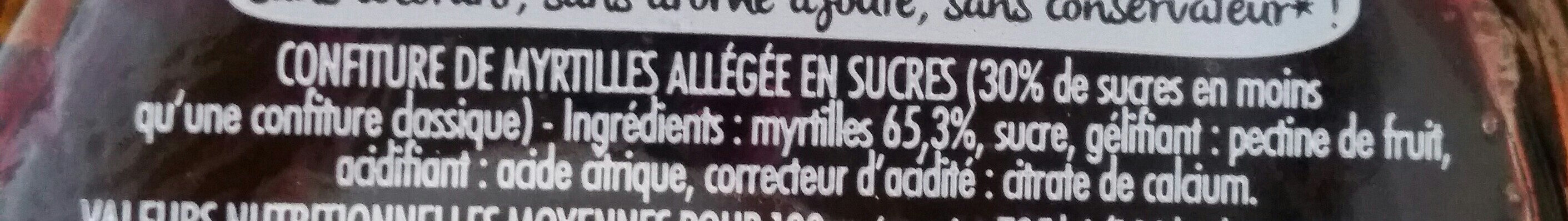 Confiture Allégée Myrtille - Ingredients - fr