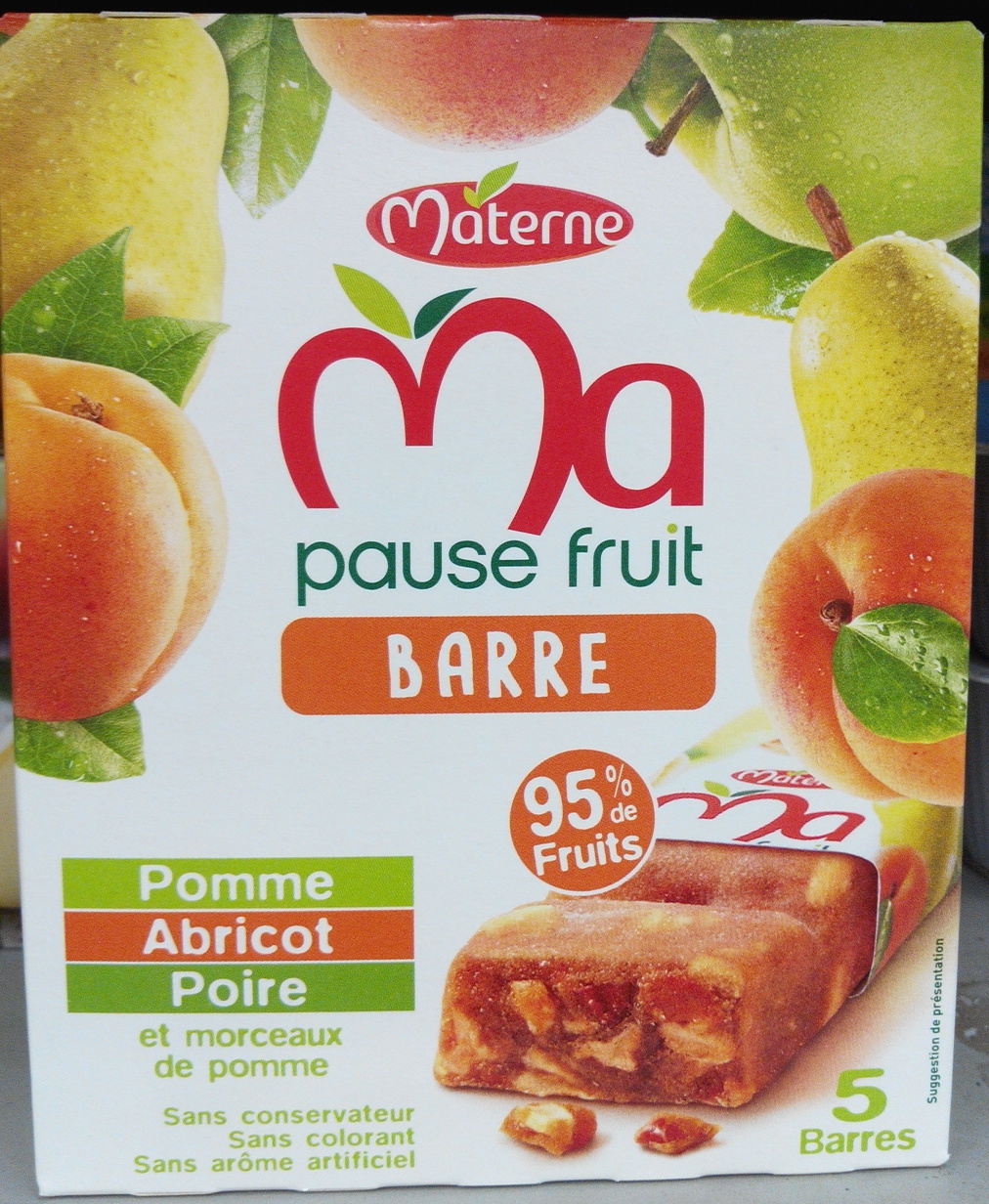 Ma pause fruit Barre pomme abricot poire - Produit