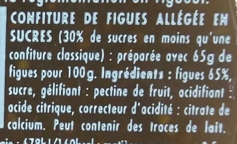 Confiture Allégée Figue - Ingredientes - fr