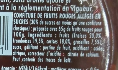 CONFIPOTE Fruits Rouges - Ingredients - fr