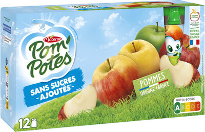 POM'POTES Compotes Gourdes Pomme Nature 12x90g - Produkt - fr